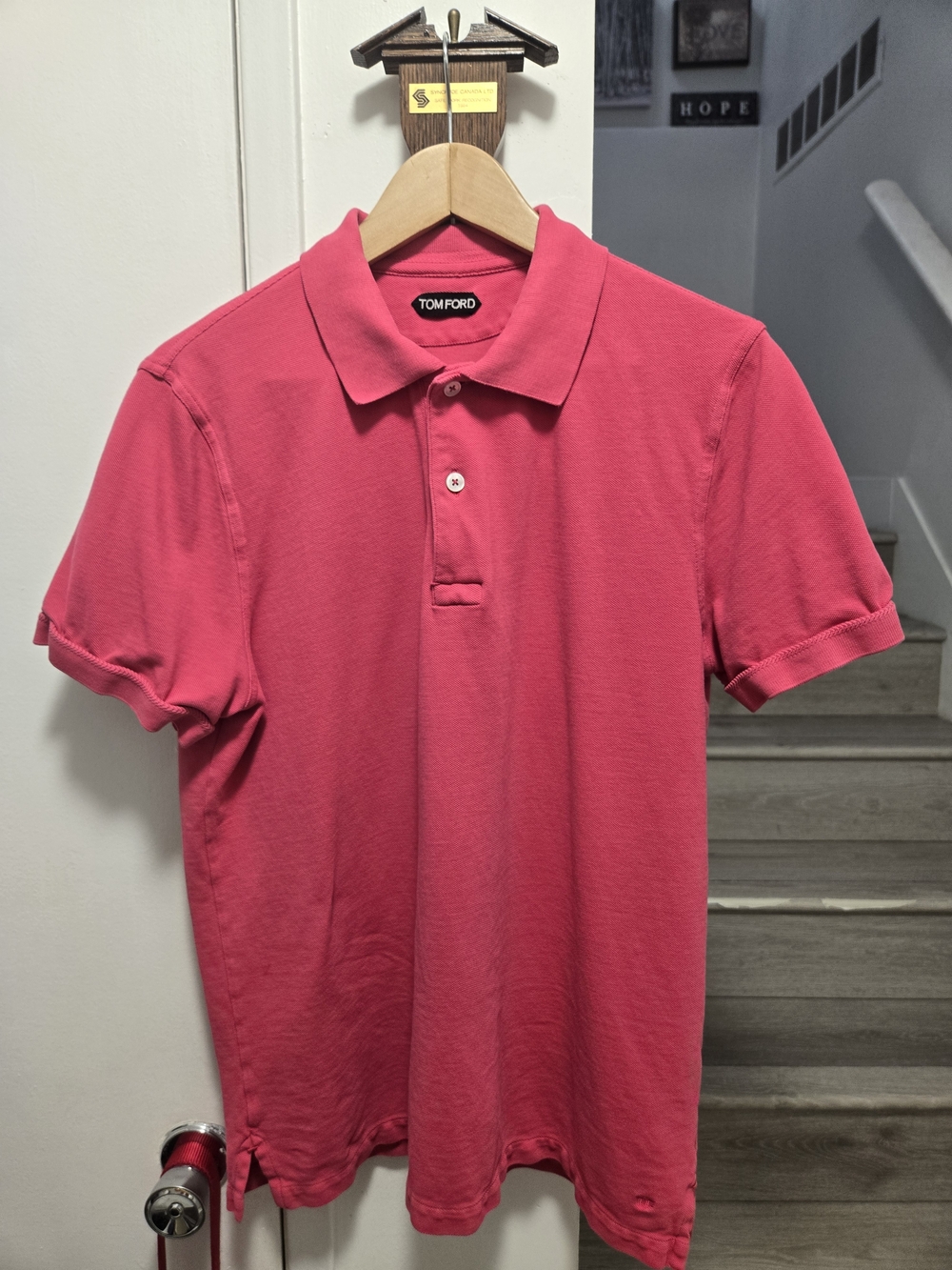 Tom Ford Men’s Pink Polo Shirt Size 54 (L)